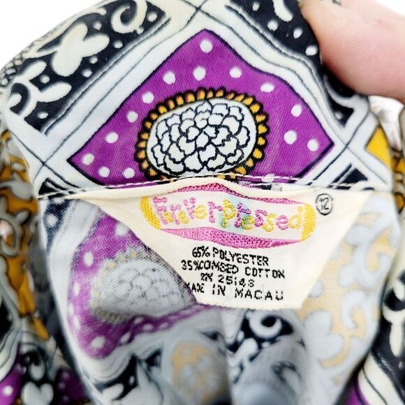 2/$20 Y2K White & Purple Buttons Down Shirt Top Size: M - Picture 10 of 10